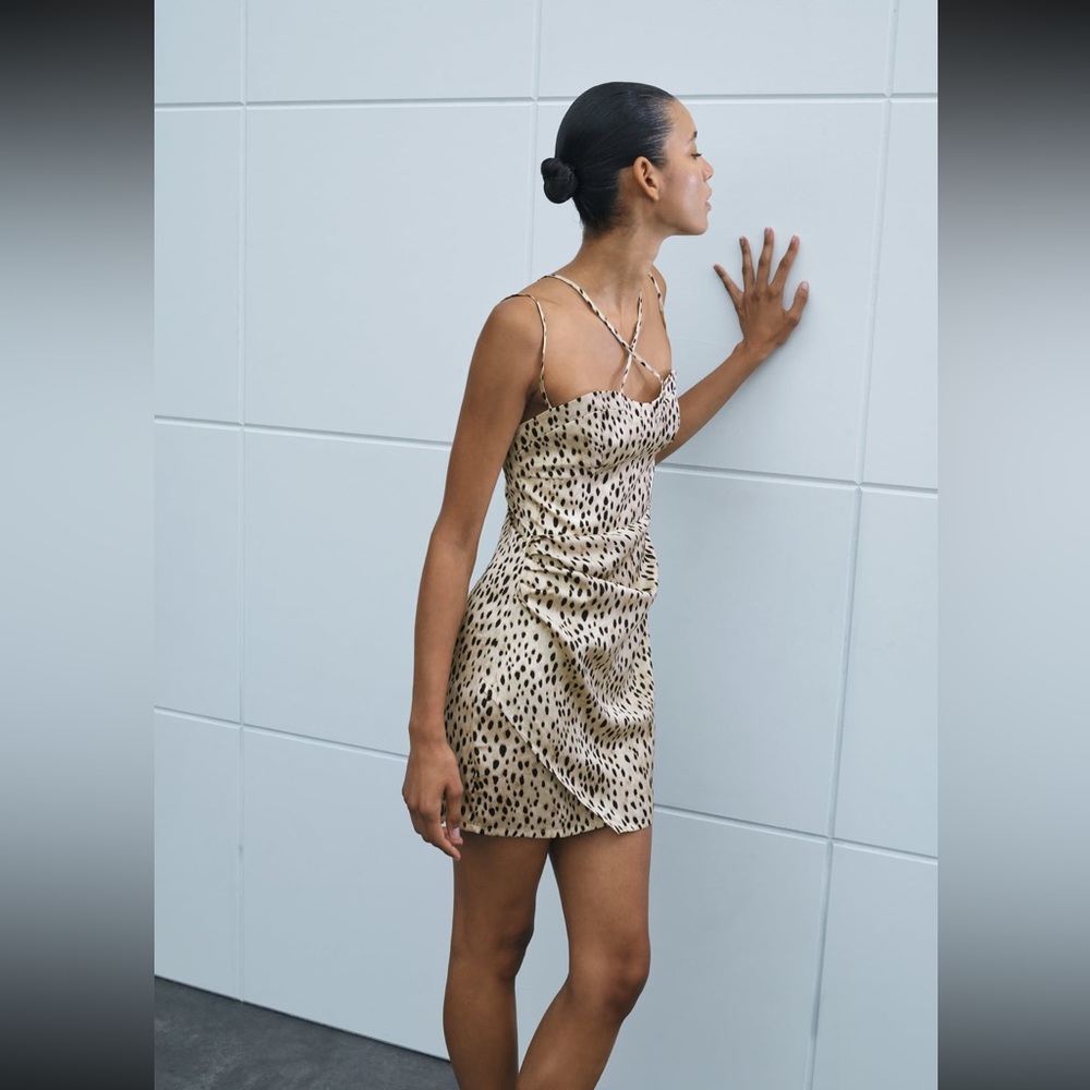 ZARA animal print mini dress